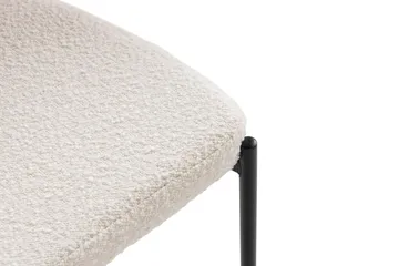 Gemmiano Teddy-stol – hvid spisebordsstol/køkkenstol i bouclé/teddy med sorte metalben - Hvid Teddy / sorte ben - Møbler - Stole & lænestole - Spisebordsstole & køkkenstole