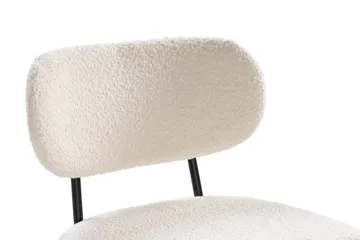 Gemmiano Teddy-stol – hvid spisebordsstol/køkkenstol i bouclé/teddy med sorte metalben - Hvid Teddy / sorte ben - Møbler - Stole & lænestole - Spisebordsstole & køkkenstole
