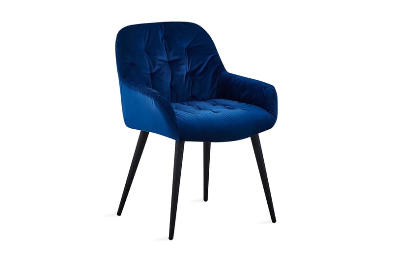 Giovanni K�økkenstol Velour - Blå/Sort - Spisebordsstole & køkkenstole - Armstole