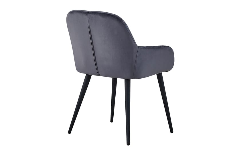 Giovanni Køkkenstol Velour - Grå/Sort - Spisebordsstole & køkkenstole - Armstole