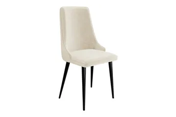 Glenarm Spisebordsstol i Fløjl med Metalfinish - Cremehvid - Møbler - Stole & lænestole - Spisebordsstole & køkkenstole