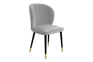 Glenarm Spisebordsstol i Fløjl med Metalfinish - Lysegrå - Møbler - Stole & lænestole - Spisebordsstole & køkkenstole