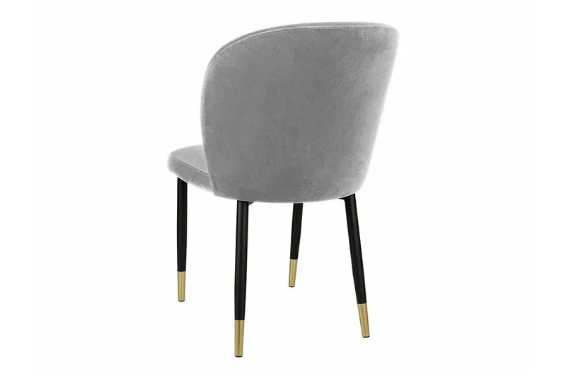Glenarm Spisebordsstol i Fløjl med Metalfinish - Lysegrå - Møbler - Stole & lænestole - Spisebordsstole & køkkenstole