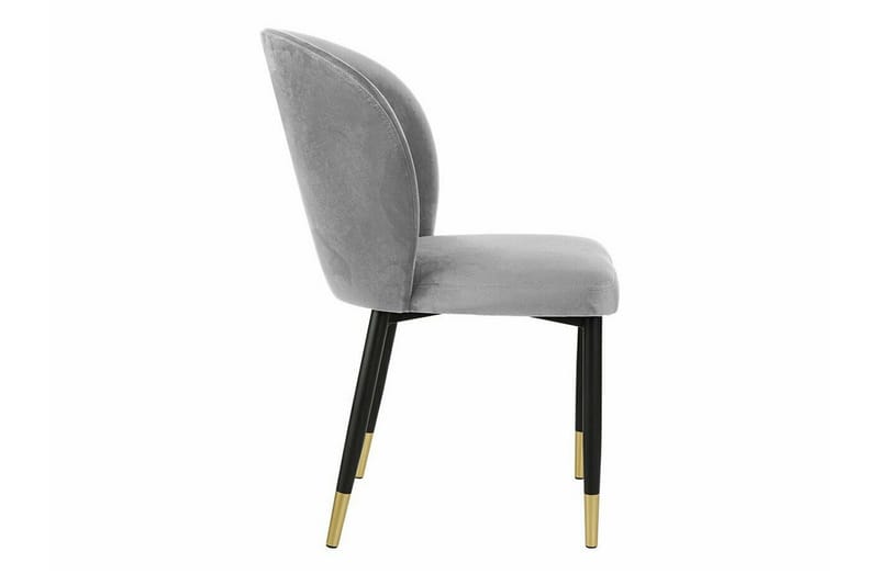 Glenarm Spisebordsstol i Fløjl med Metalfinish - Lysegrå - Møbler - Stole & lænestole - Spisebordsstole & køkkenstole