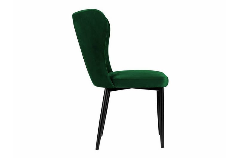 Glenarm Spisebordsstol i Fløjl med Metalfinish - Smaragdgrøn - Møbler - Stole & lænestole - Spisebordsstole & køkkenstole