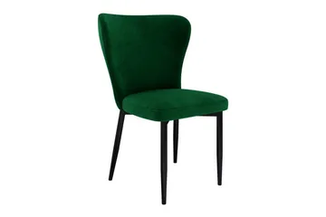 Glenarm Spisebordsstol i Fløjl med Metalfinish - Smaragdgrøn - Møbler - Stole & lænestole - Spisebordsstole & køkkenstole
