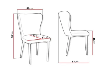 Glenarm Spisebordsstol i Fløjl med Metalfinish - Smaragdgrøn - Møbler - Stole & lænestole - Spisebordsstole & køkkenstole