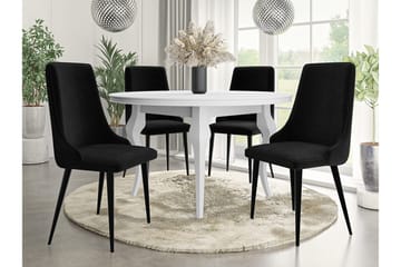 Glenarm Spisebordsstol i Fløjl med Metalfinish - Sort - Møbler - Stole & lænestole - Spisebordsstole & køkkenstole