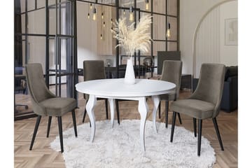Glenarm Spisebordsstol i Fløjl med Træben - Taupe - Møbler - Stole & lænestole - Spisebordsstole & køkkenstole
