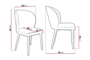 Glenarm Spisebordsstol i Stof med Metalben - Taupe - Møbler - Stole & lænestole - Spisebordsstole & køkkenstole