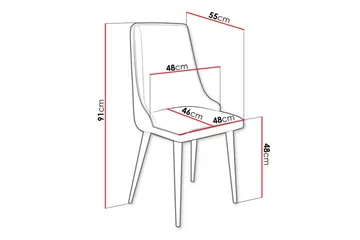Glenarm Spisebordsstol i Stof med Metalben - Taupe - Møbler - Stole & lænestole - Spisebordsstole & køkkenstole