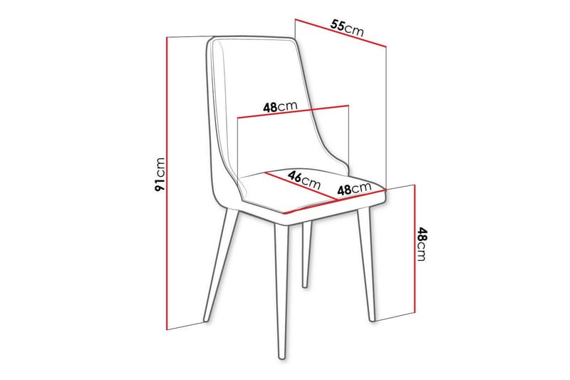 Glenarm Spisebordsstol i Stof med Metalben - Taupe - Møbler - Stole & lænestole - Spisebordsstole & køkkenstole
