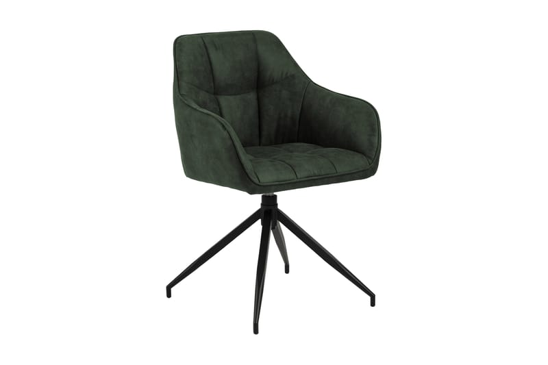 Harford Armstol Spindelben - Grøn/Mat Sort - Spisebordsstole & køkkenstole - Armstole