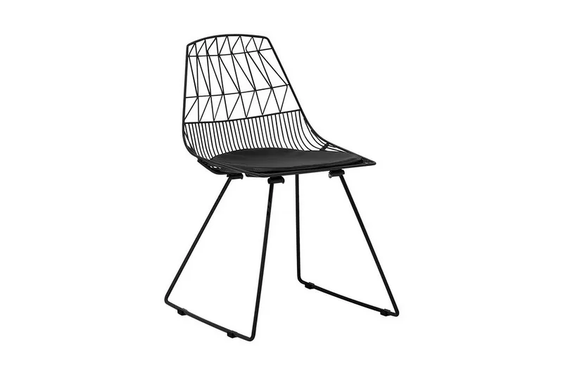 Harlan Polstret Spisebordsstol i Metal, Sort