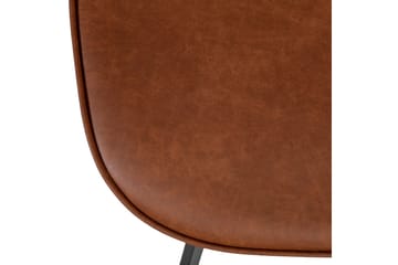 Helena Spisebordsstol i Kunstlæder med Metalben - Cognac - Møbler - Stole & lænestole - Spisebordsstole & køkkenstole