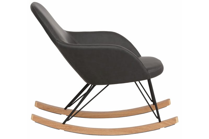 Hetton gyngestol kunstlæder - Grå - Spisebordsstole & køkkenstole