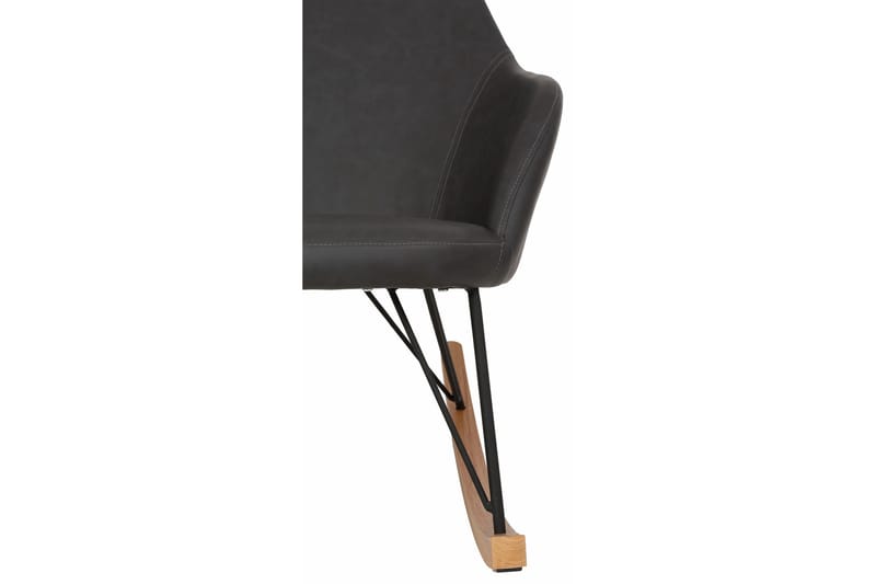 Hetton gyngestol kunstlæder - Grå - Spisebordsstole & køkkenstole