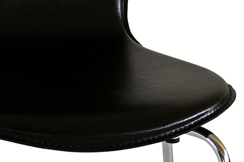 Ikeda Spisebordsstol Kunstlæder - Sort/Krom - Spisebordsstole & køkkenstole