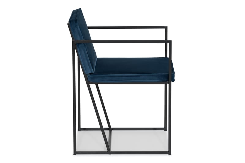 Indy Køkkenstol Velour - Blå - Spisebordsstole & køkkenstole - Armstole