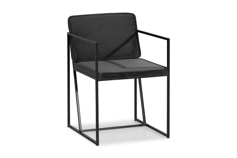Indy Køkkenstol Velour - Grå - Spisebordsstole & køkkenstole - Armstole