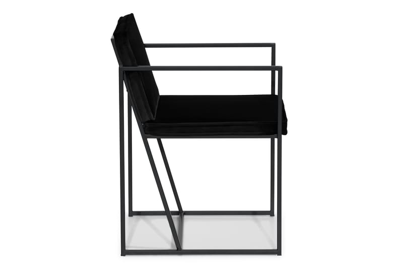 Indy Køkkenstol Velour - Sort - Spisebordsstole & køkkenstole - Armstole