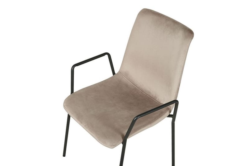 Jeffsy Spisebordsstol 2stk - Velour/Beigegrå - Spisebordsstole & køkkenstole - Armstole