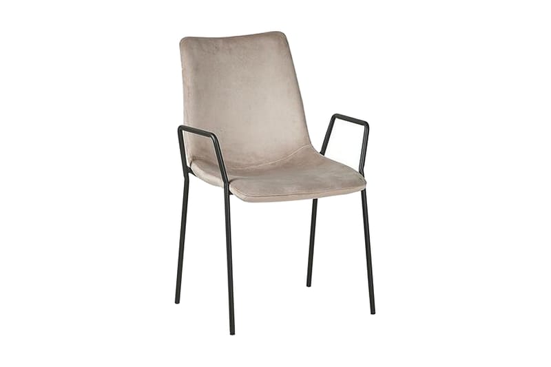 Jeffsy Spisebordsstol 2stk - Velour/Beigegrå - Spisebordsstole & køkkenstole - Armstole