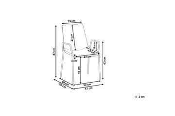 Jeffsy Spisebordsstol 2stk - Velour/Beigegrå - Møbler - Stole & lænestole - Spisebordsstole & køkkenstole