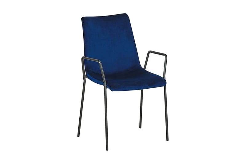 Jeffsy Spisebordsstol 2stk - Velour/Mørkeblå - Spisebordsstole & køkkenstole - Armstole