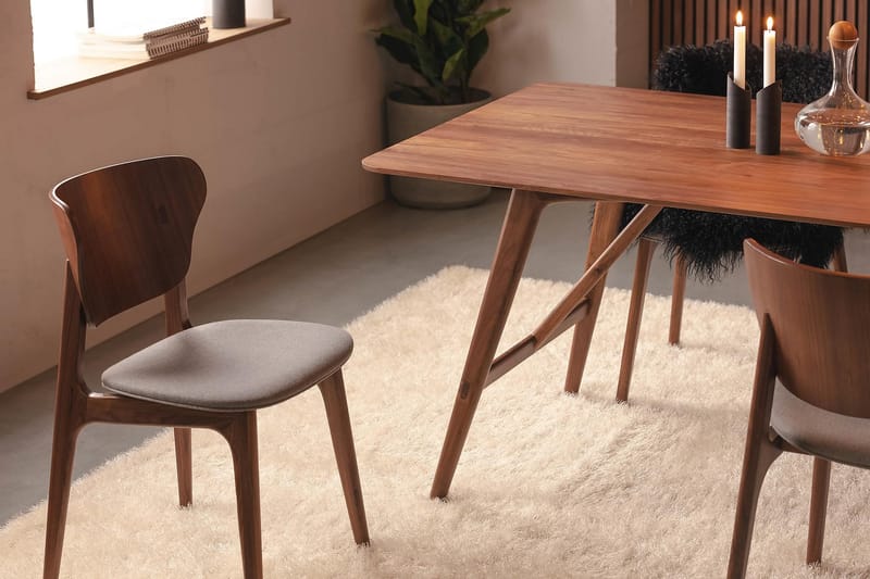 Jerup Spisebordstol Massiv Valnød - Brun - Spisebordsstole & køkkenstole