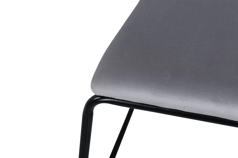 Kenth Spisebordsstol - Velour/Lysegrå/Sort - Spisebordsstole & køkkenstole