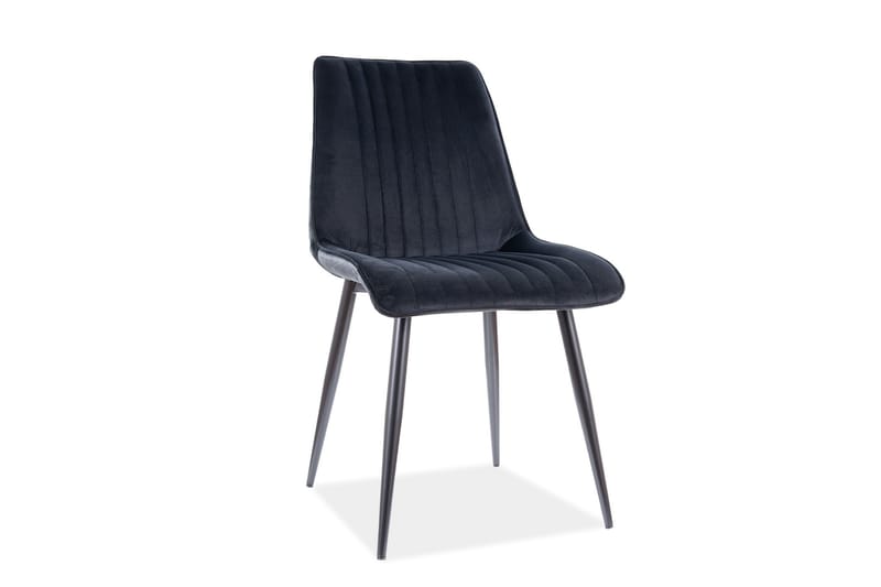 Kims Spisebordsstol - Velour/Sort - Møbler - Stole & lænestole - Spisebordsstole & køkkenstole