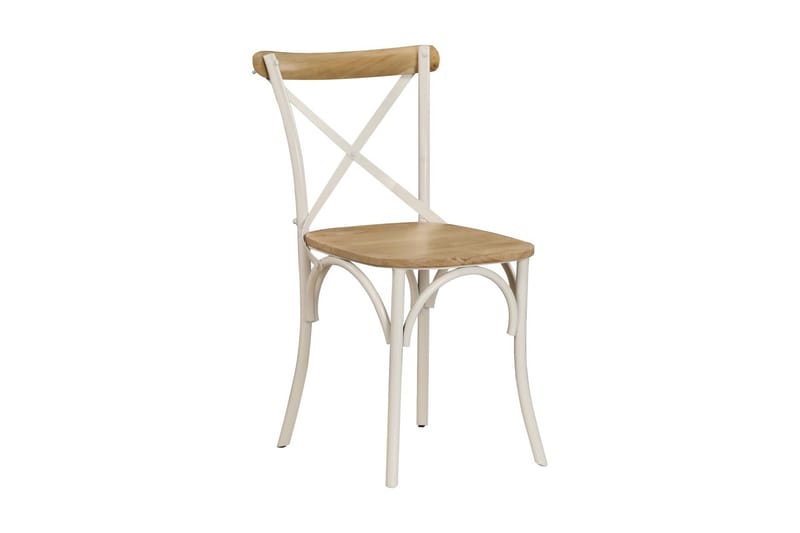 krydsstole 4 stk. massivt mangotræ hvid - Spisebordsstole & køkkenstole