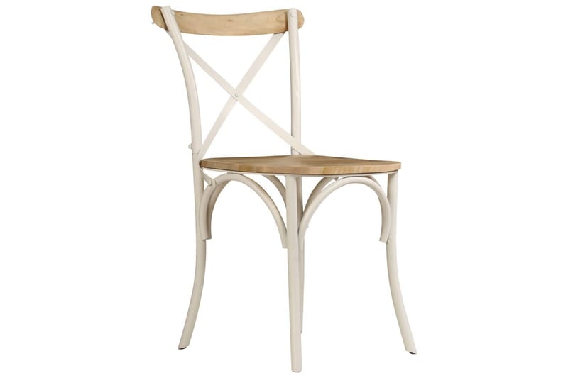 krydsstole 6 stk. massivt mangotræ hvid - Spisebordsstole & køkkenstole