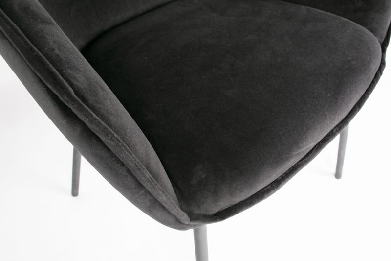 Lefty Spisebordsstol Velour 2-stk - Sort - Spisebordsstole & køkkenstole - Armstole