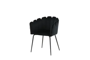 Limhamn Armstol Velour - Sort - Møbler - Stole & lænestole - Spisebordsstole & køkkenstole
