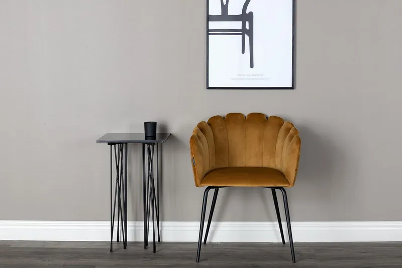 Limhamn Stol Velour - Gul - Møbler - Stole & lænestole - Spisebordsstole & køkkenstole