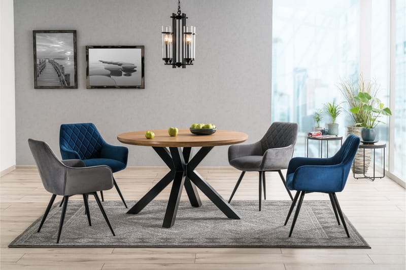 Linsea Armstol 2 stk - Velour/Blå - Spisebordsstole & køkkenstole - Armstole
