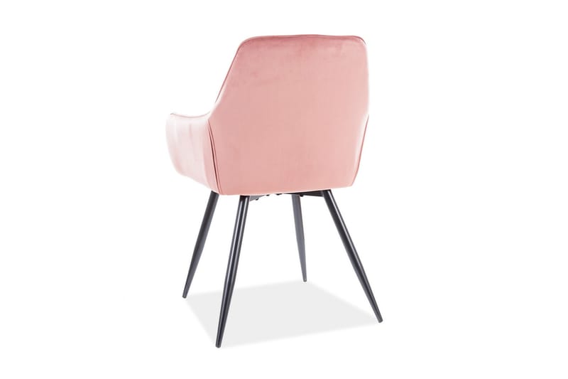 Linsea Armstol - Velour/Antiklyserød/Sort - Spisebordsstole & køkkenstole - Armstole