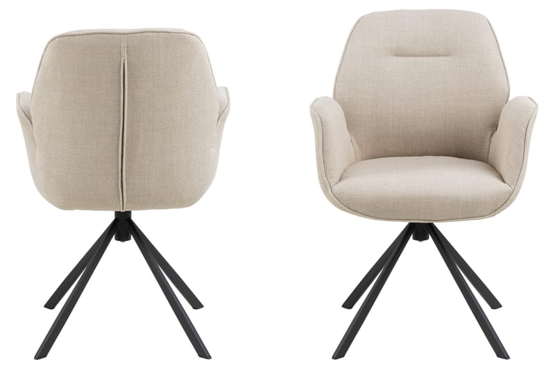 Lipie Spisebordsstol i Bouclé med Metalben - Lysebeige - Møbler - Stole & lænestole - Spisebordsstole & køkkenstole