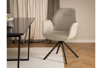 Lipie Spisebordsstol i Bouclé med Metalben - Lysebeige - Møbler - Stole & lænestole - Spisebordsstole & køkkenstole