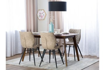 Lisle Spisebordsstol i Kunstlæder med Eukalyptus-look - Beige - Møbler - Stole & lænestole - Spisebordsstole & køkkenstole