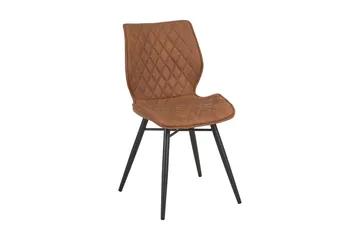 Lisle Spisebordsstol i Kunstlæder med Eukalyptus-look - Cognac - Møbler - Stole & lænestole - Spisebordsstole & køkkenstole