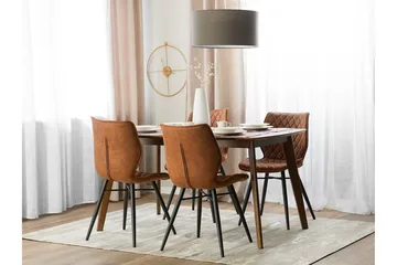 Lisle Spisebordsstol i Kunstlæder med Eukalyptus-look - Cognac - Møbler - Stole & lænestole - Spisebordsstole & køkkenstole