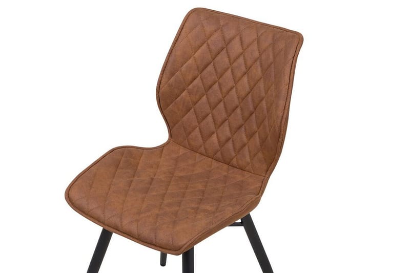 Lisle Spisebordsstol i Kunstlæder med Eukalyptus-look - Cognac - Møbler - Stole & lænestole - Spisebordsstole & køkkenstole