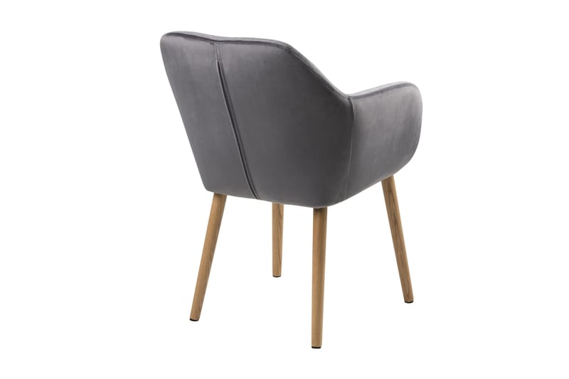 Lividus Armstol Velour - Eg/Mørkegrå - Spisebordsstole & køkkenstole - Armstole