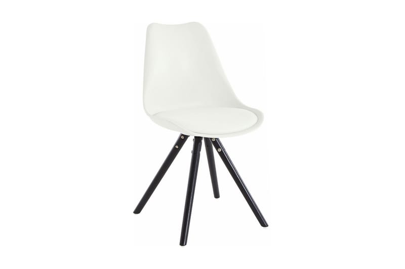 Malik spisebordsstol kunstlæder, hvid/eg