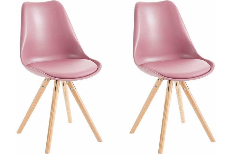 Malik Spisebordsstol, PU/Lyserød/Eg