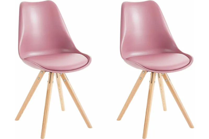 Malik Spisebordsstol, PU/Lyserød/Eg