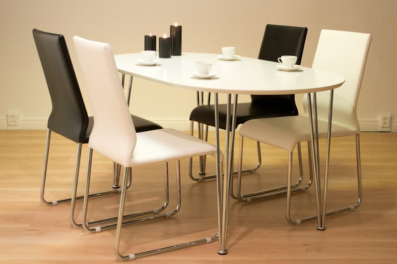 Malus Spisebordsstol Kunstlæder - Sort/Krom - Spisebordsstole & køkkenstole